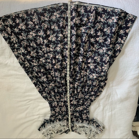 Gunne Sax Vintage Floral Dress with Lace